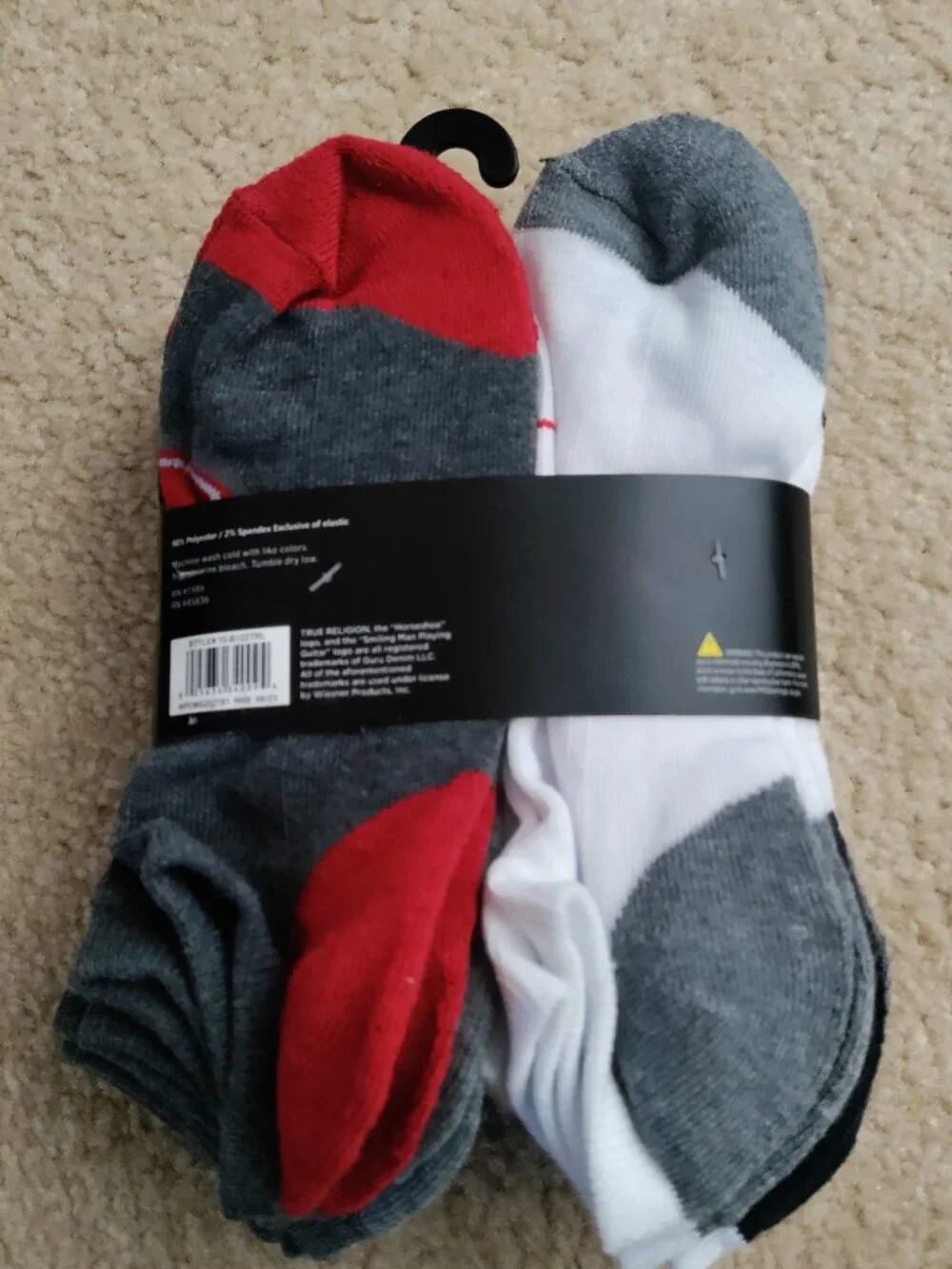 NWT Boy's True Religion Socks 10-Pack High Cushion Low Cut Size: 9-11 Poly Blend